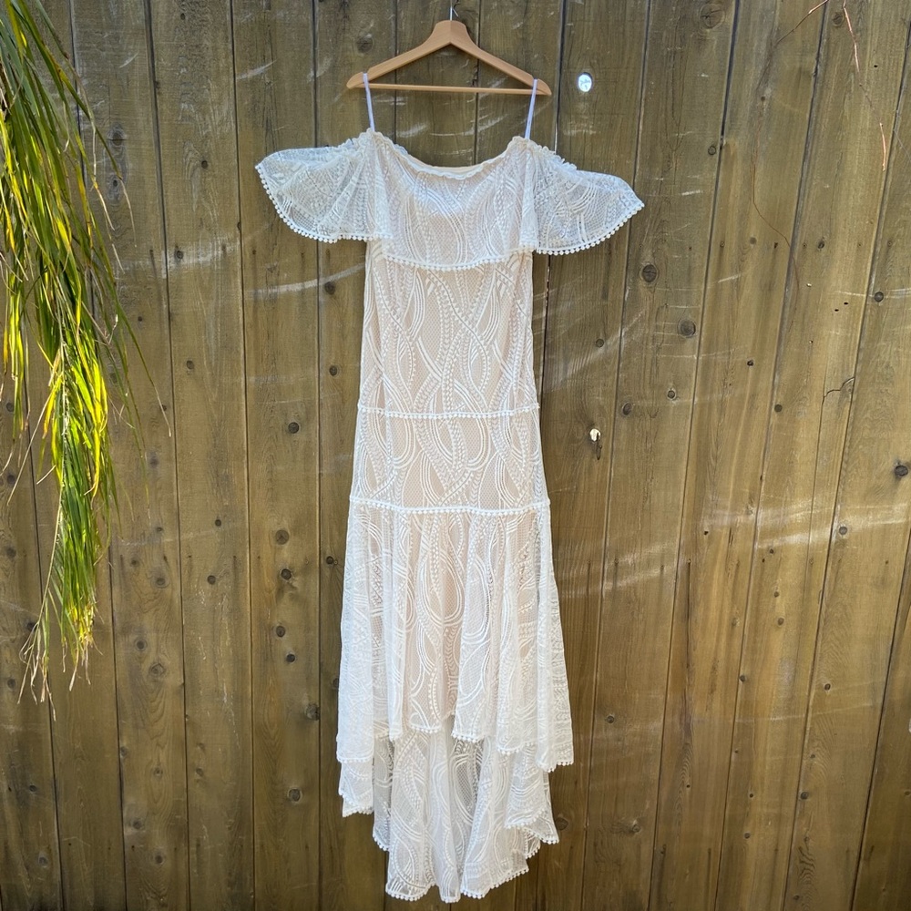Bohemian Lace Off the Shoulder Mermaid Dress 🌿